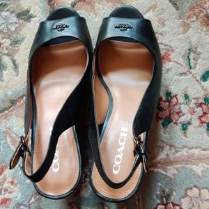 Coach slingback platform sandals